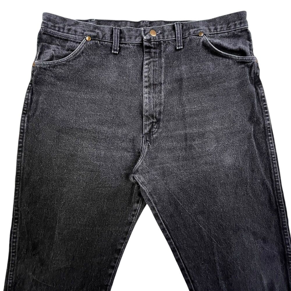Vintage Wrangler Jeans Mens 40x34 (Fits 38x34) Black Denim Cowboy Cut 13MWZPB